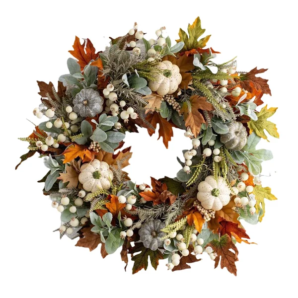 Exclusive Maxbell Door Autumn Fall Wreath Thanksgiving Wreaths Holiday Decor Simulated 35cmx35cm Advanced