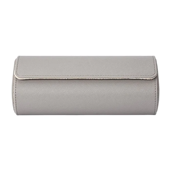 Fashionable Maxbell 3 Slot Watch Box Case Travel PU Leather Portable for Smart Watches Grey Convenient