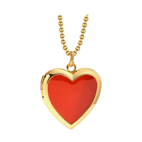 Lightweight Maxbell Women Locket Necklace Memorial Jewelry Red Souvenir Stylish Adjustable Excellent