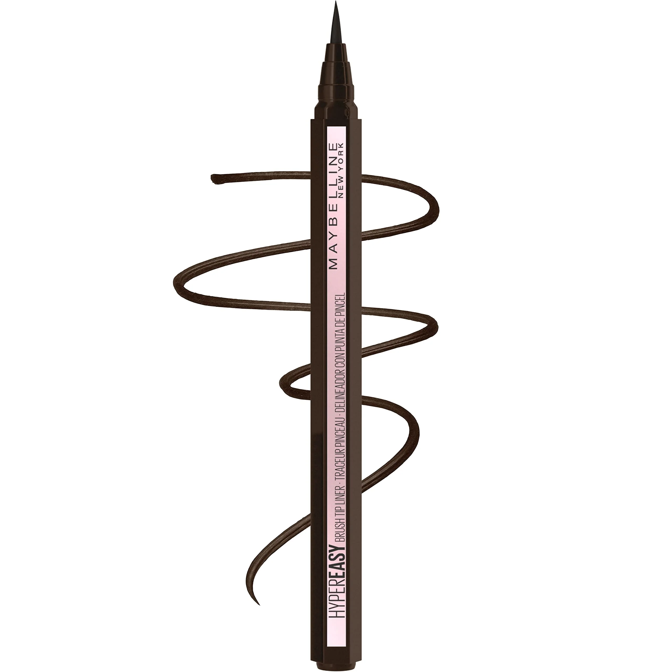 Solid MAYBELLINE New York Hyper Easy Liquid Pen No-Skip Waterproof Eyeliner Satin Finish Pitch Brown Effective