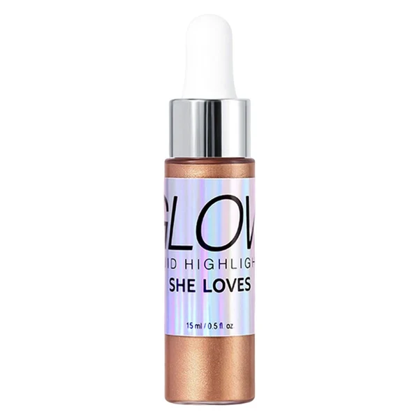 Elite Maxbell 0.5 fl.oz Liquid Highlighter Makeup Shimmer Face and Body Gold Smart