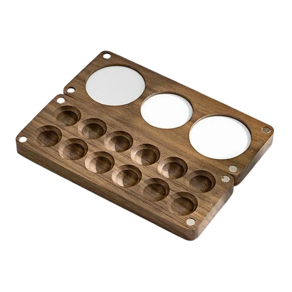 Smart Maxbell Wood Palette Tray Wooden Paint Box Paint Container Travel Paint Case Mixing 12 Grids Dependable