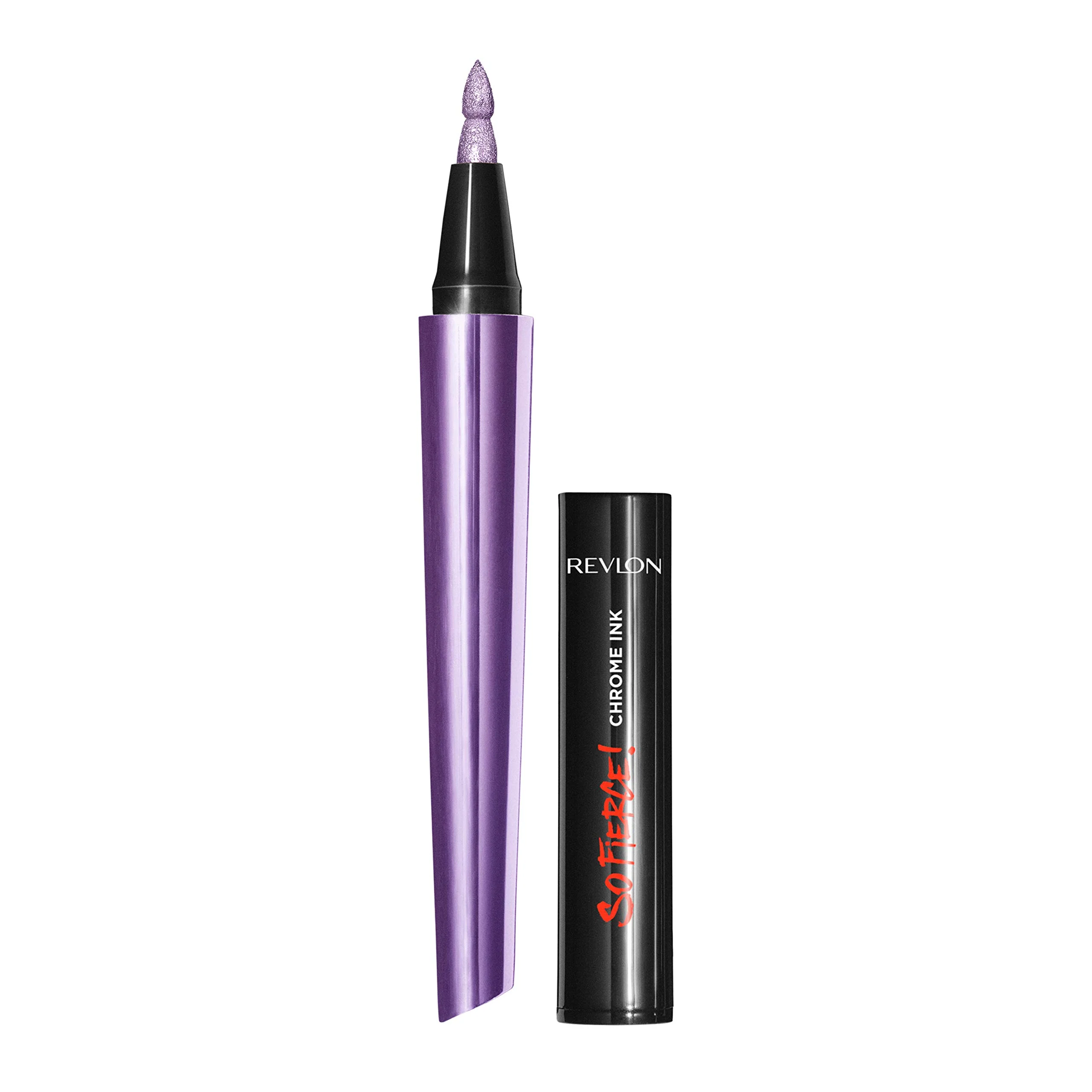 Sophisticated Revlon So Fierce Chrome Ink Liquid Eyeliner Longlasting Bold Metallic Pen Liner with Dip Ink Cap for Pearl Shimmer Blend 904 Ultraviolet Foil… Reusable