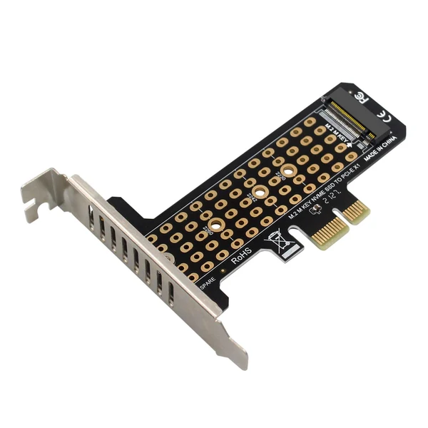 Fine Maxbell M.2 SSD to PCIe x1 Adapter High Speed Expansion Card PCIe4.0 half height Green
