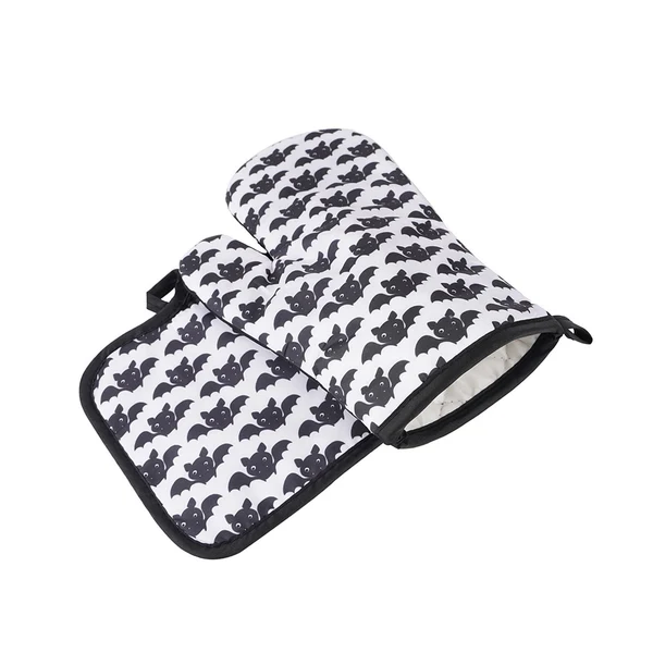 Specialty Maxbell Halloween Pattern Oven Mitts Gadget with Mat for Household BBQ Bird Healthy