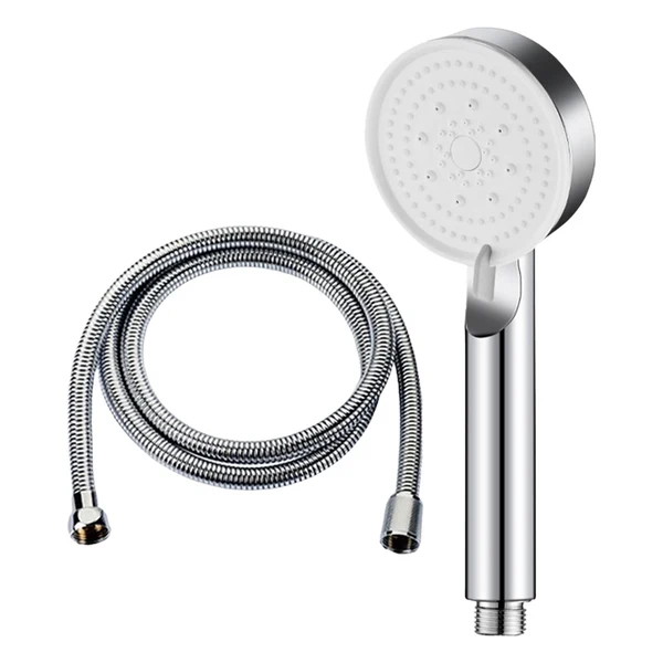 Top-Quality Maxbell High Pressure Handheld Shower Head 5 Spray Settings Screw in G1 2 Connector Silver 1.5m Hose Traditional