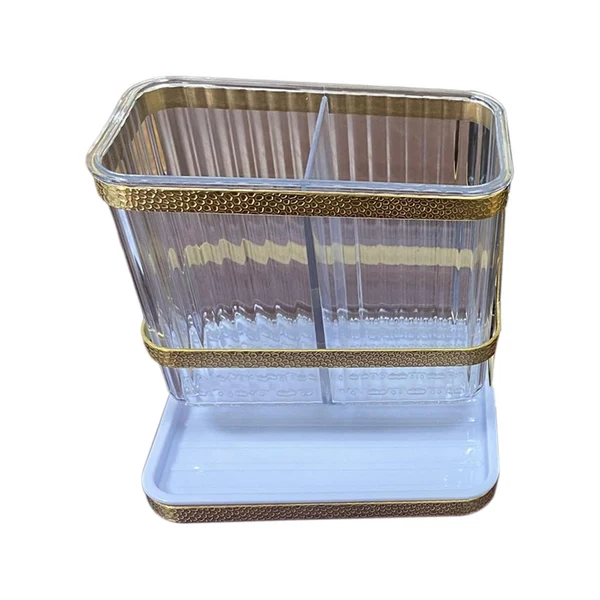 Original Maxbell Utensil Caddy Punch Wall Mounted for Makeup Brush Desktop Restaurant White gold Relaxed