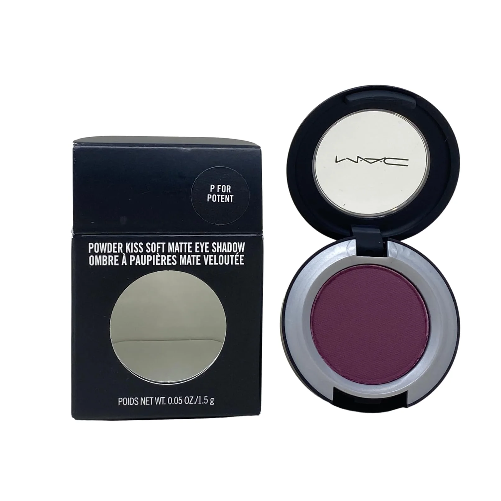 Fast MAC Cosmetics Powder Kiss Soft Matte Eye Shadow - P for Potent Deep plum .05 oz 1.5 g Top-Quality
