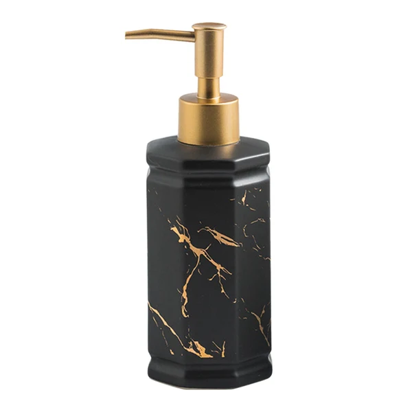 Original Design Maxbell 350ml Ceramic Refillable Liquid Hand Soap Dispenser for Daily Use Recyclable Black Minimalist
