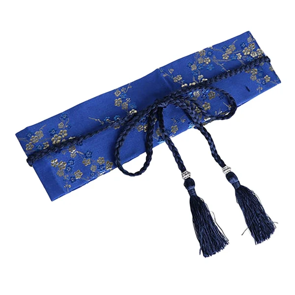 Official Maxbell Retro Style Women Satin Waist Belt Tied Waist Band for Girls Royal Blue Artisan