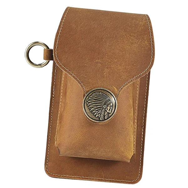 High-Grade Maxbell Waist Bag Pouch Carrying Case for Men Belt Loop Phone Holster for Outdoor Brown Functional
