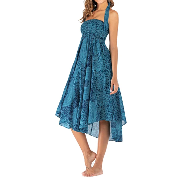 Effective Maxbell Fashion Women Skirts Bottom Skirt Costume Bohemian High Waist Clothing blue Genuine