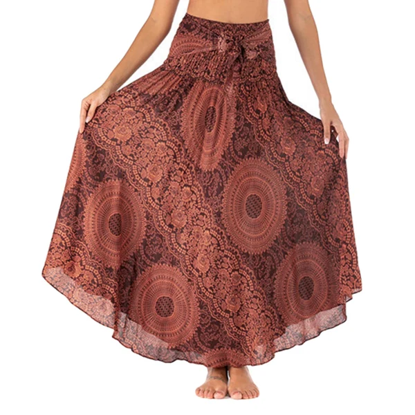 Solid Maxbell Fashion Women Skirts Bottom Skirt Costume Bohemian High Waist Clothing orange Genuine