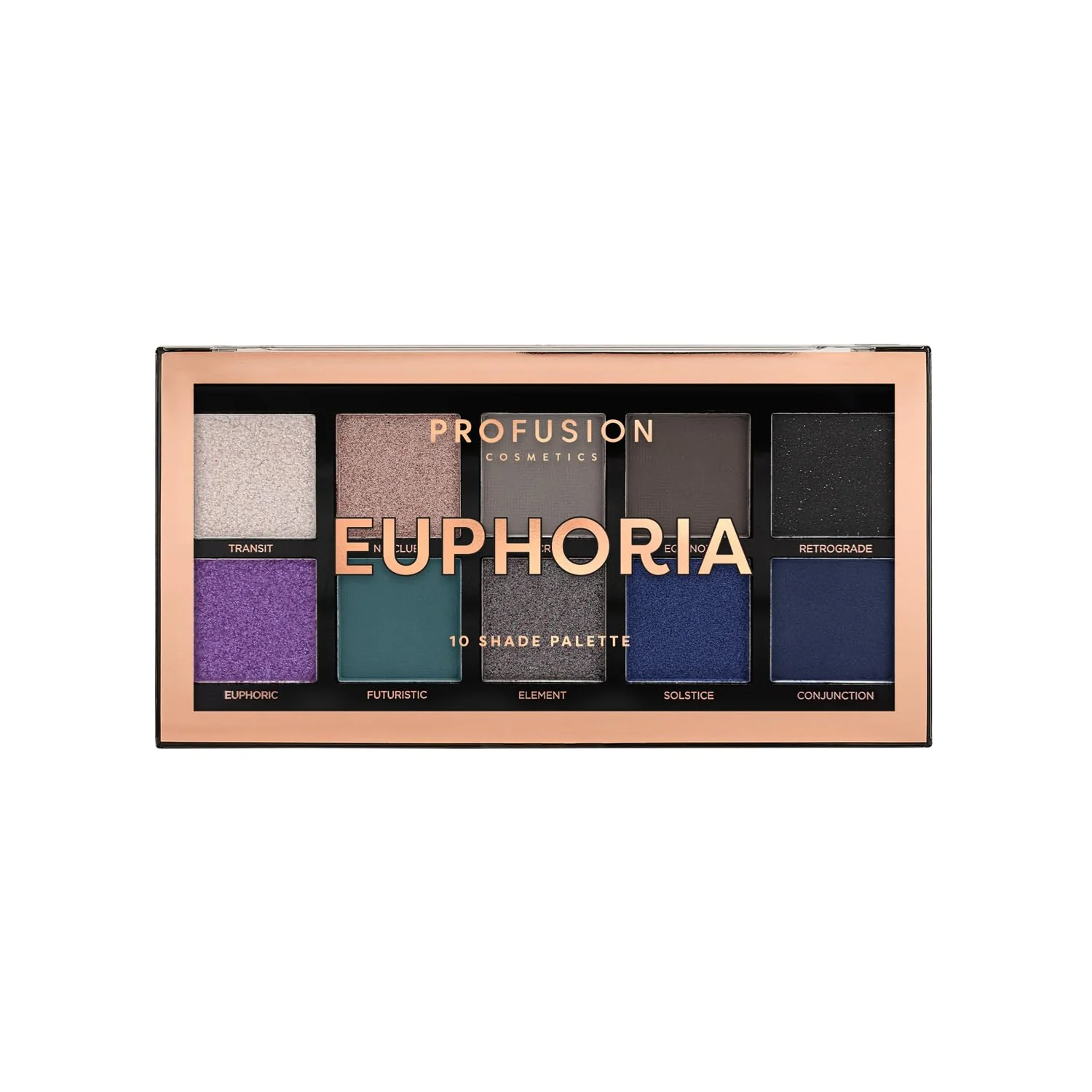 Professional Profusion Cosmetics Euphoria 10 Shade Eyeshadow Palette Easy-to-Use