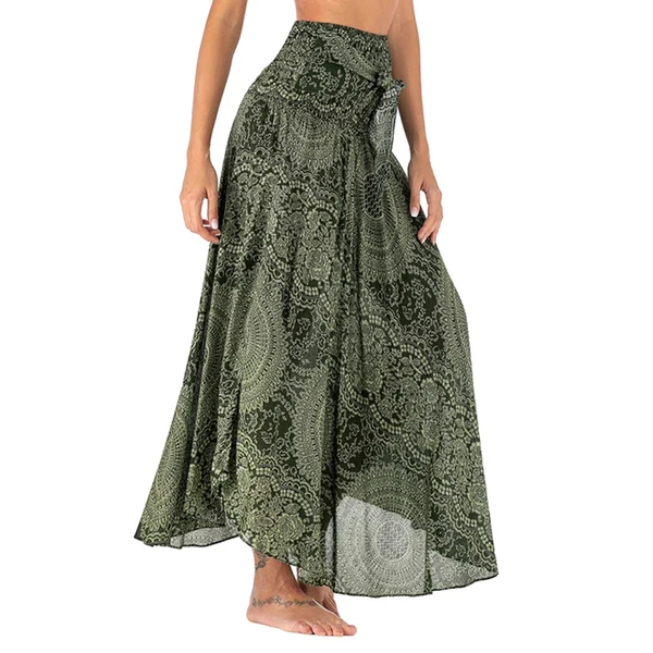 Secure Maxbell Fashion Women Skirts Bottom Skirt Costume Bohemian High Waist Clothing green Exclusive