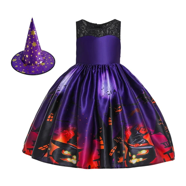 Prestigious Maxbell Girl Witch Halloween Costume Dress Fancy Dress Cosplay Festival Party Outfit Height 130cm Consistent