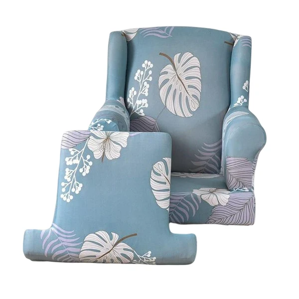 Traditional Maxbell Wingback Chair Cover Couch Furniture Protector for Bedroom Living Room Light Blue Dependable