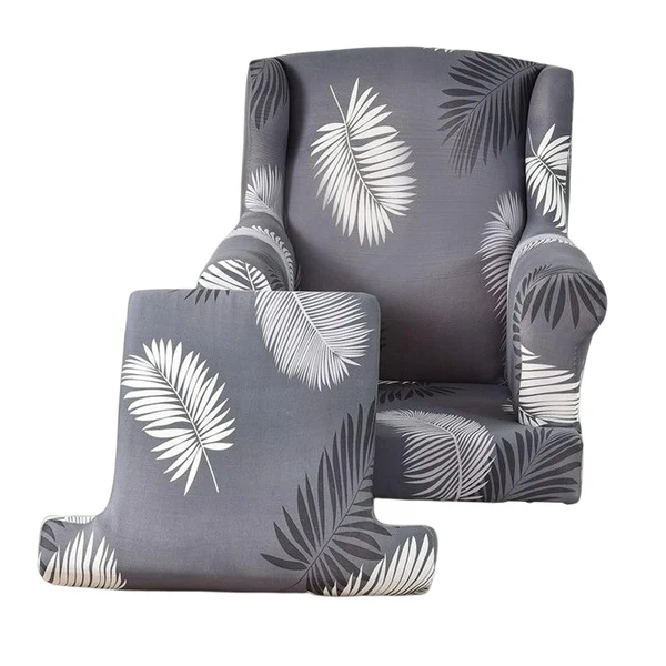Excellent Maxbell Wingback Chair Cover Couch Furniture Protector for Bedroom Living Room Gray World-Class