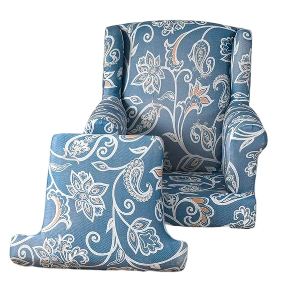 High-Grade Maxbell Wingback Chair Cover Couch Furniture Protector for Bedroom Living Room Blue Casual