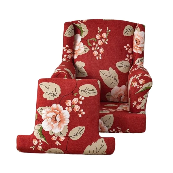 Minimalist Maxbell Wingback Chair Cover Couch Furniture Protector for Bedroom Living Room Red Unique
