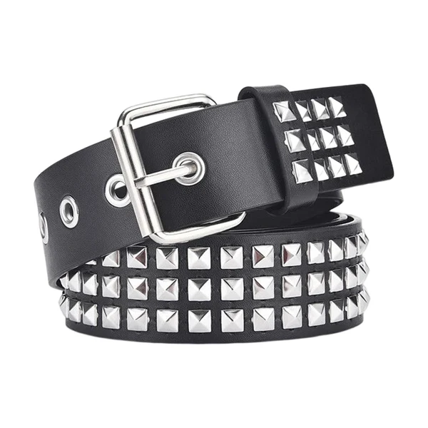 Fast Maxbell Fashion PU Leather Studded Belt Waist Cinch Belt Adjustable Rivet Waist Belt Black Organic