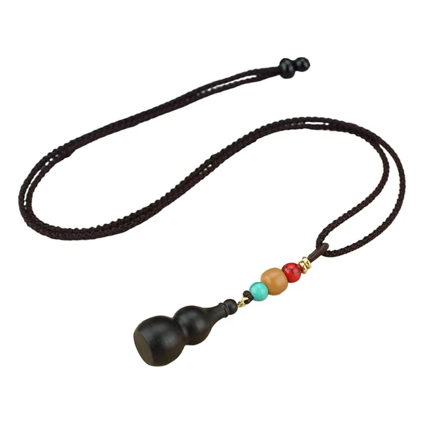 Elite Maxbell Gourd Pendant Necklace Decor Ornament Adjustable Long Necklaces for Unisex Black Exclusive