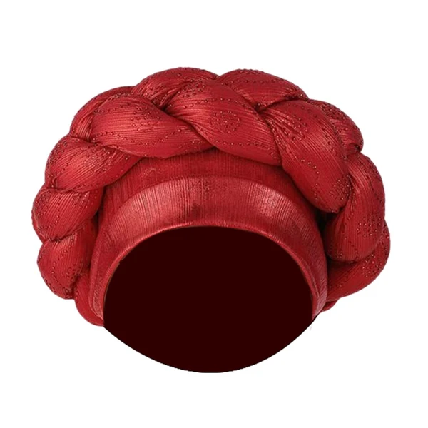 Official Maxbell African Turban Muslim Headscarf Headwear Hair Cover Twisted Head Turbans red Superior