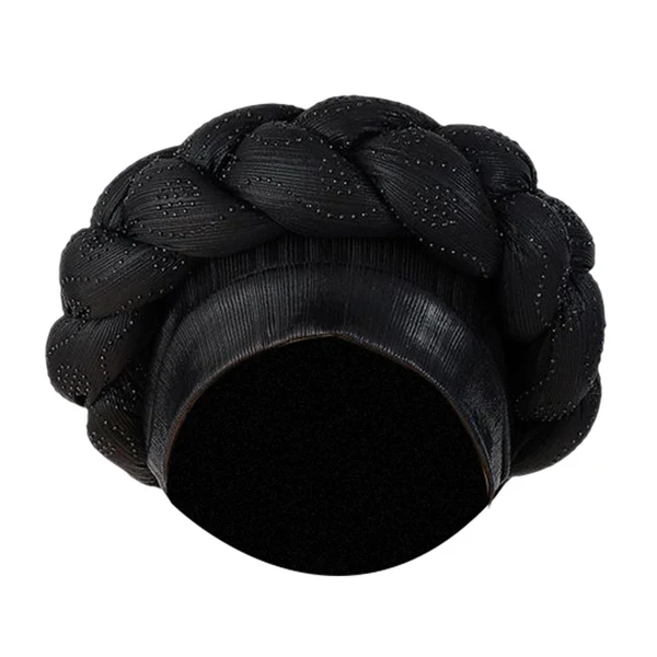 High-Grade Maxbell African Turban Muslim Headscarf Headwear Hair Cover Twisted Head Turbans black Efficient