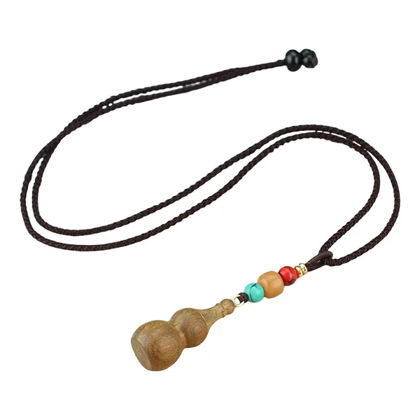 Reusable Maxbell Gourd Pendant Necklace Decor Ornament Adjustable Long Necklaces for Unisex Natural Exceptional