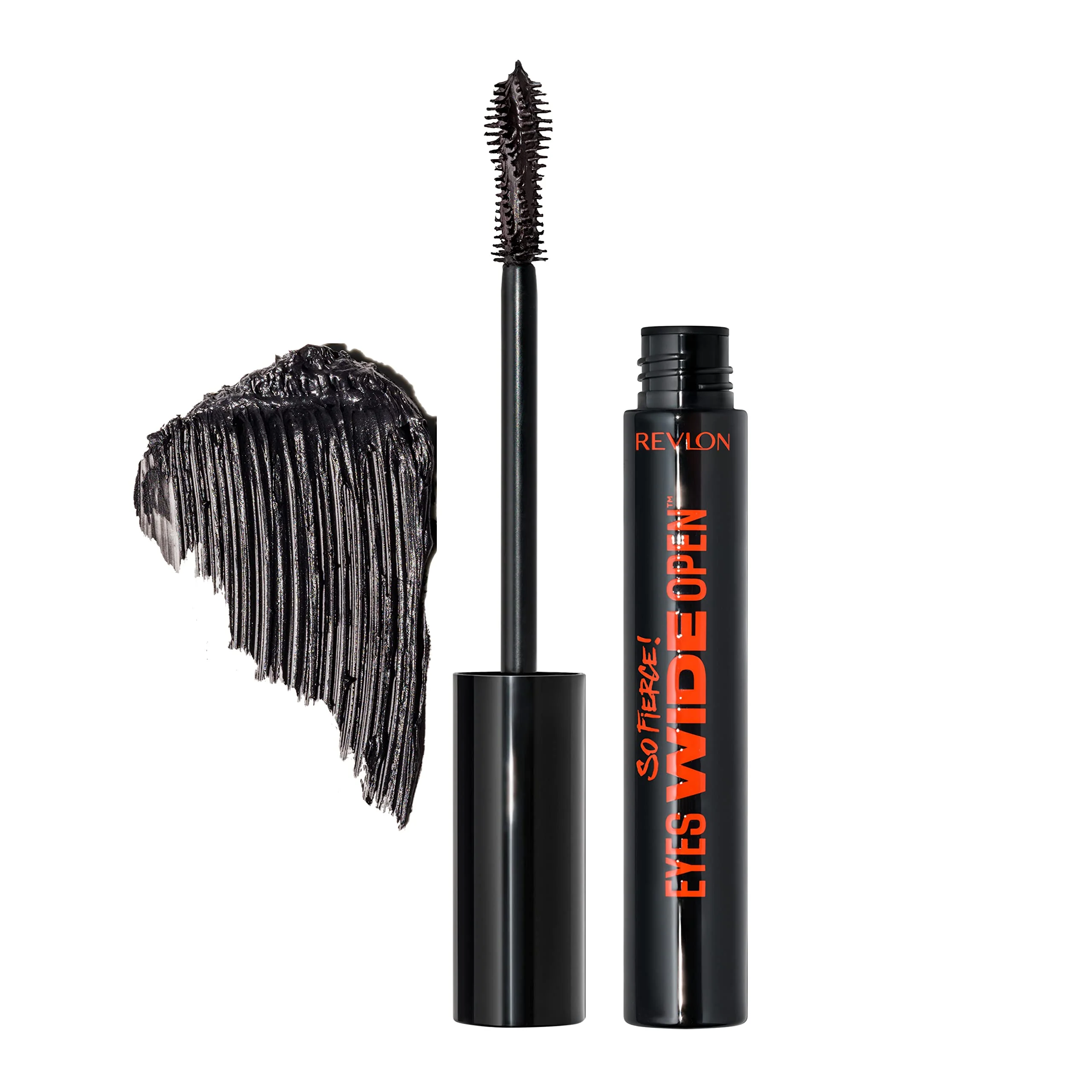 Modern Revlon So Fierce Eyes Wide Open Mascara with Push-up Brush For Volumizing High Lifting Eyelashes Smudge-proof Flake Resistant 102 Black 0.24… Enhanced