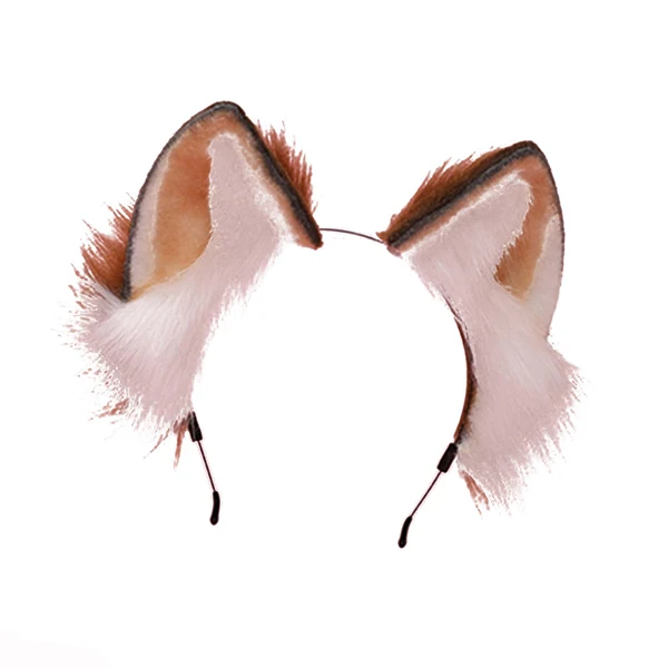 Premium Maxbell Animal Ears Headband Furry Fox Ears Costume Dressing up for Lolita Cosplay Brown Original