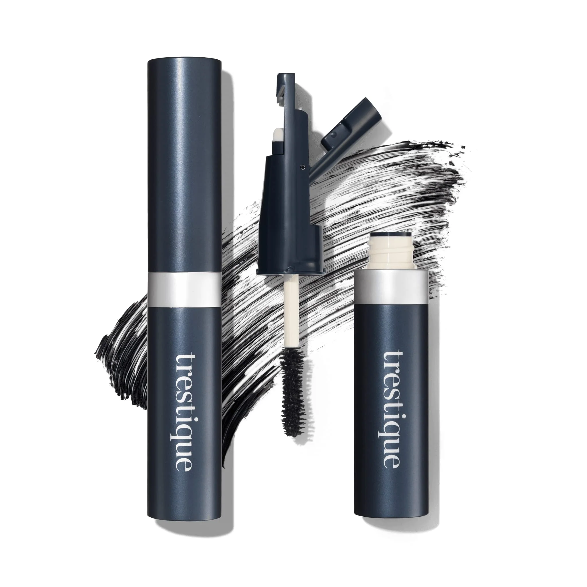 First-Class trestique Good Vibes Mascara Refillable With Built-In Lash Curler Sustainable Eye Makeup Clean Beauty Black Mascara With Curler Secure