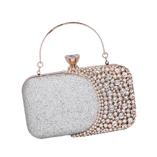 Flexible Maxbell Elegant Clutch Purse Handbag Women Evening Bag for Gift Cosmetic Party Silver Selected