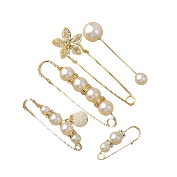 Outstanding Maxbell 5Pcs Cute Pearl Brooch Pins Waist Safety Pins for Shirt Dress Accessories High-Grade