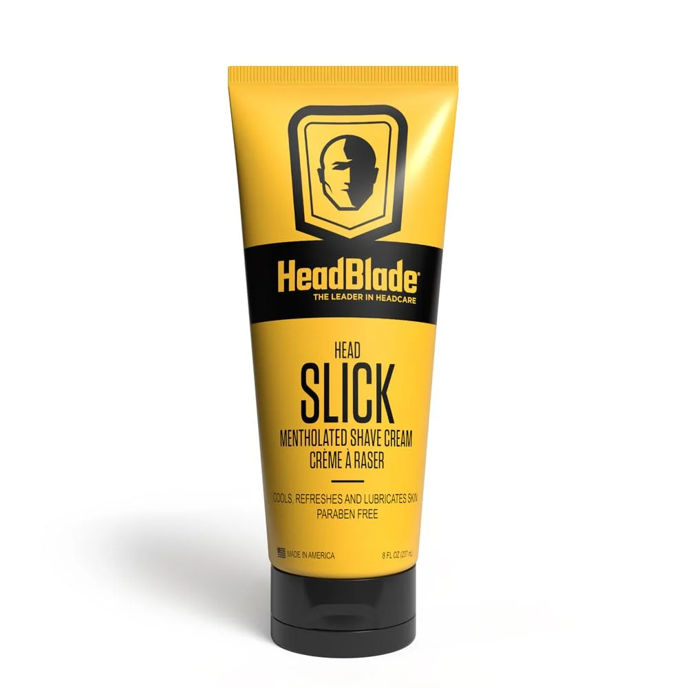 Professional HeadBlade HeadSlick Shave Cream 8 oz for Smooth Headshaving for Bald Men Helps with Irritation Redness Razor Burn Superior