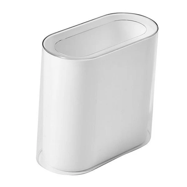 Exclusive Maxbell Small Office Garbage Can Rectangle Wastebasket Thin for Hotel Office White Enhanced
