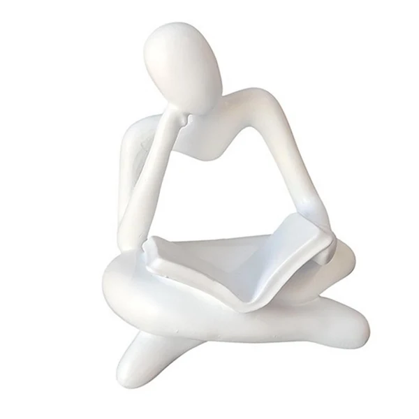 Long-Lasting Maxbell Abstract Thinker Statue Tabletop Decorative Sculpture for Home Hotel Decor White Recyclable