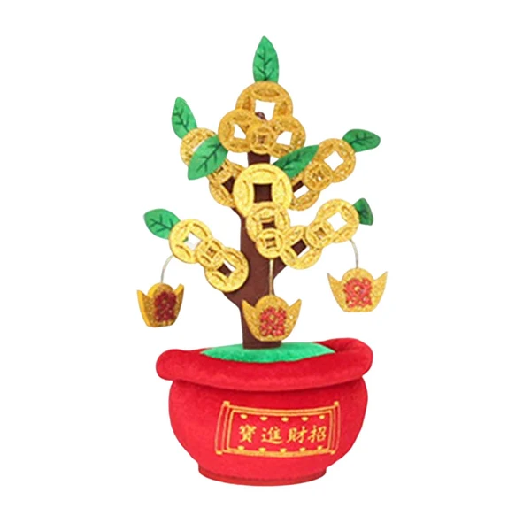 Environmentally Friendly Maxbell Chinese Artificial Bonsai Money Tree Decoration for Spring Festival Decor S Healthy