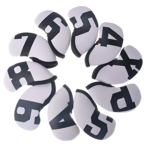 Authentic Maxbell 10x Neoprene Golf Iron Headcovers Anti Scratch Wedges Covers with Number Tag white and black Secure