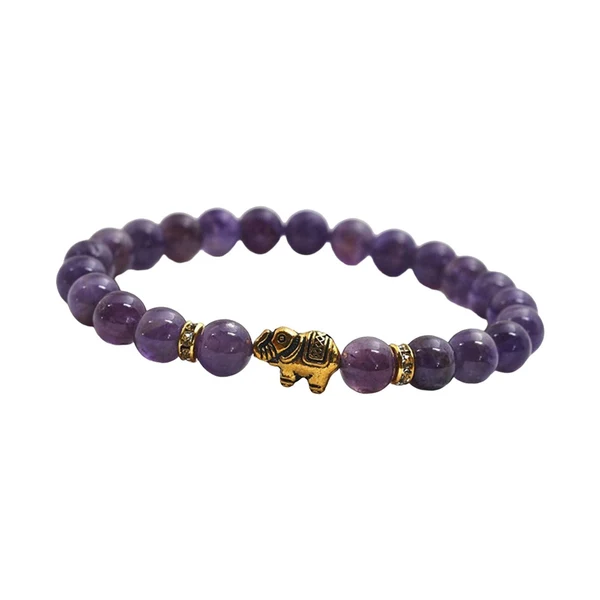 Consistent Maxbell Stretch Bracelet Round Bead Handmade for Lovers Valentine'S Day Holidays Purple Reliable