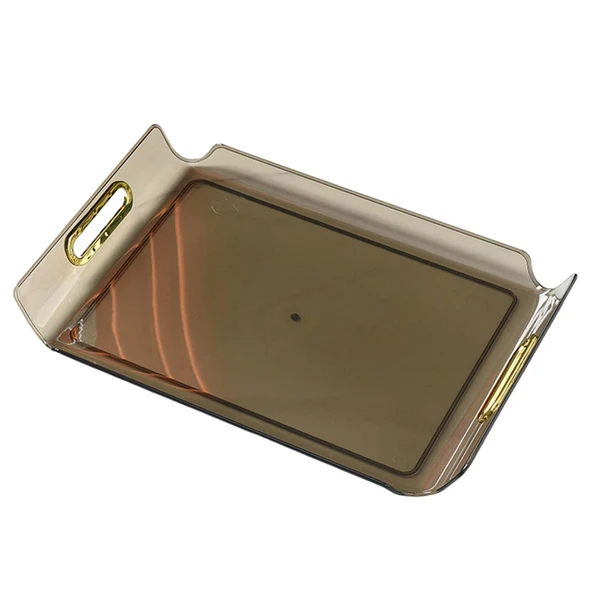 Unique Maxbell Vanity Tray Cosmetic Storage Tray Makeup Organizer for Desktop Bedroom Decor clear brown Advanced