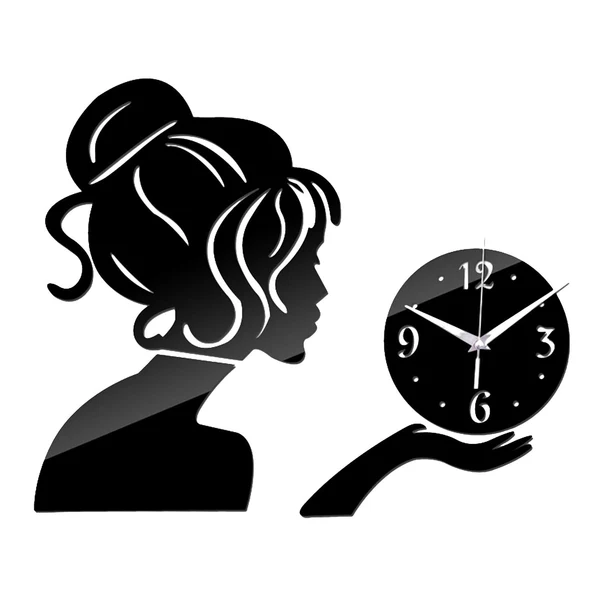 User-Friendly Modern Wall Clock 3D DIY Sticker Creative Wall Clock for Home Decoration Black Soft