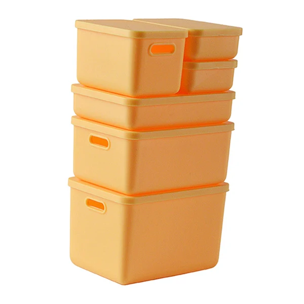 Official Maxbell Kids Storage Boxes Portable with Lid Cute Toy Box for Desktop Bedroom Home Yellow Prestigious
