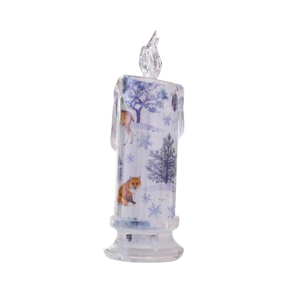 Flexible Maxbell Christmas Electronic Candle Christmas Atmosphere Light for Table Window Snowflake Pattern Genuine