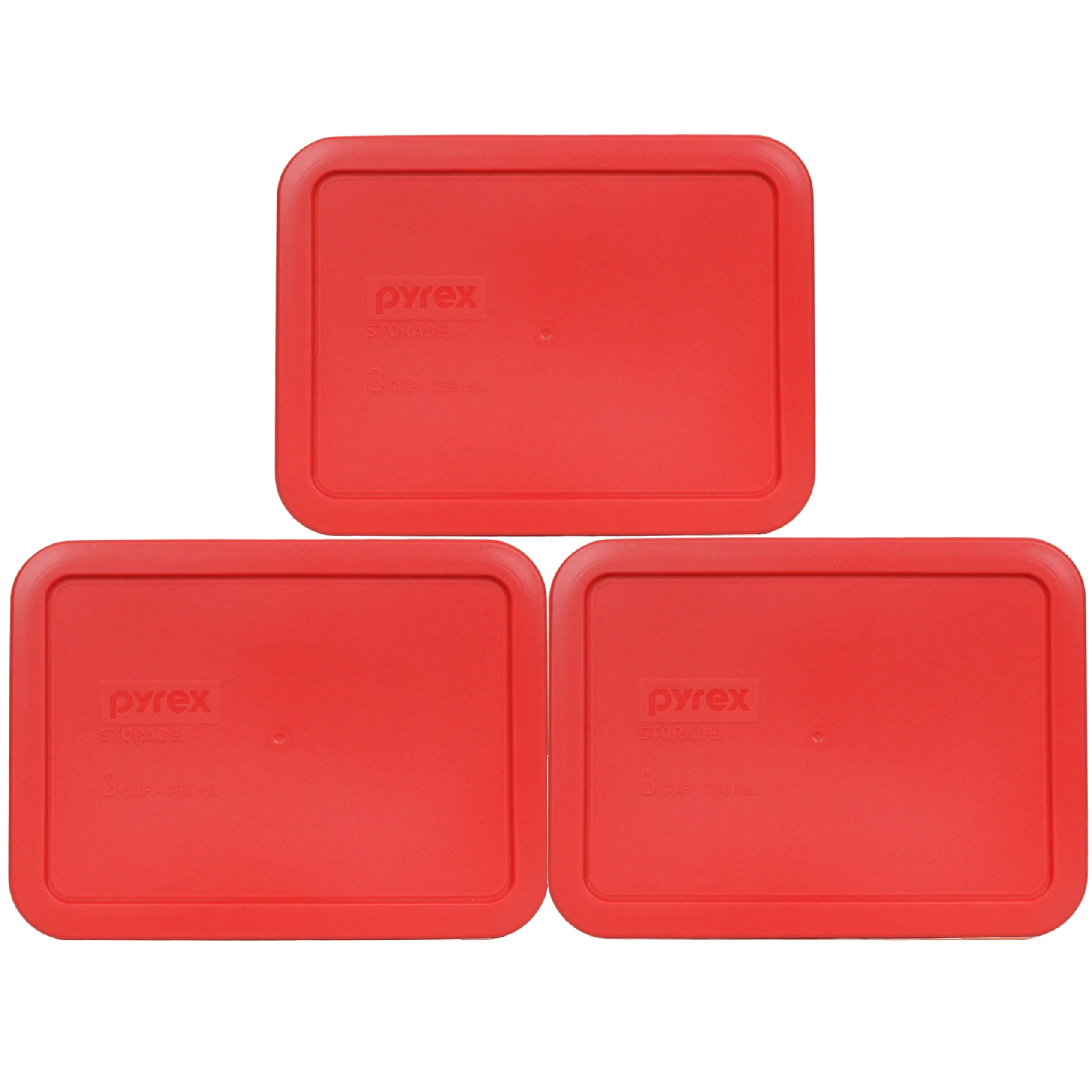 Efficient Pyrex 7210-PC 3-Cup Red Food Storage Lid 3-Pack - Made in USA Flexible