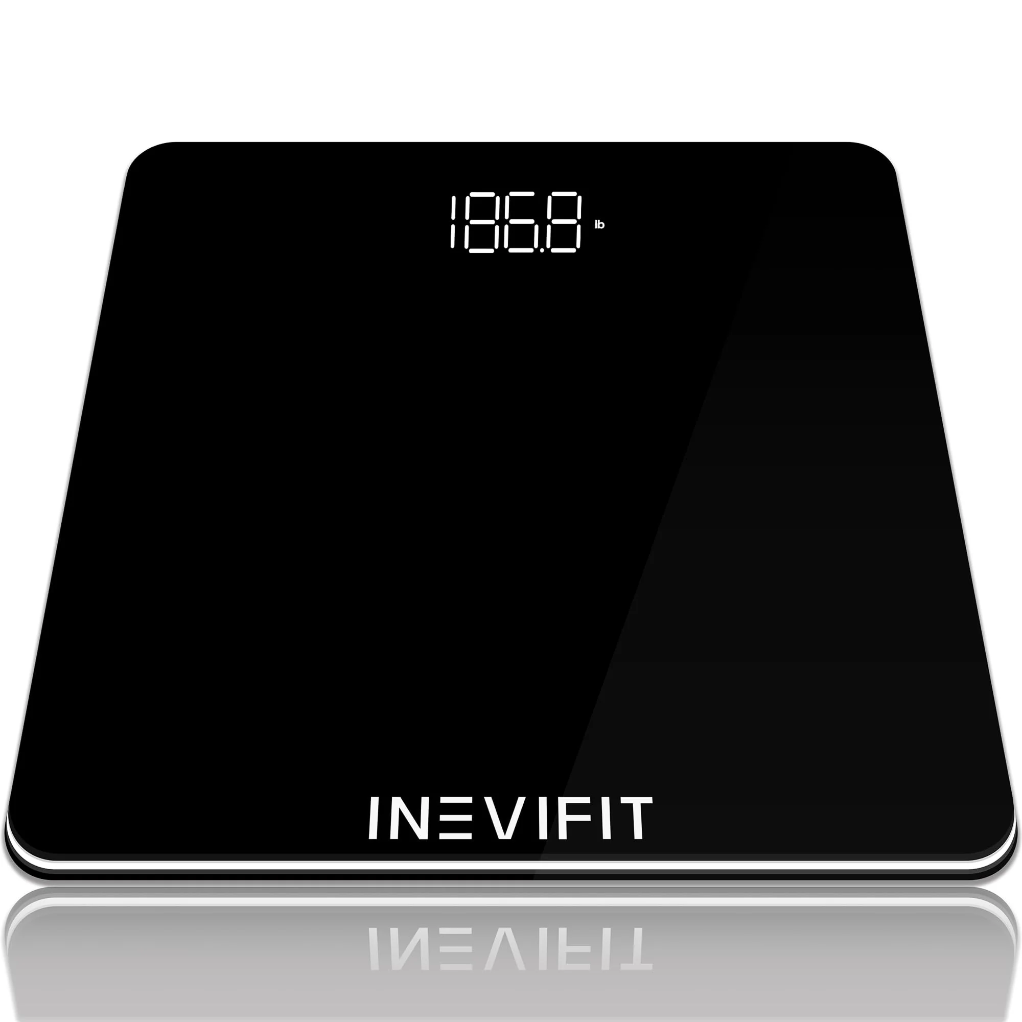 Fashionable INEVIFIT Bathroom Scale Highly Accurate Digital Bathroom Body Scale Precisely Measures Weight up to 400 lbs High-Quality
