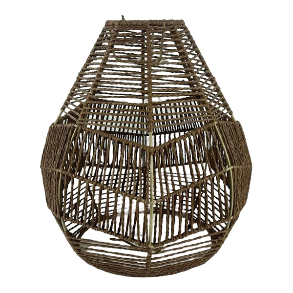 Detailed Maxbell Pendant Light Shade Lantern Weave Woven Lampshade for Bedroom Kitchen Hotel Brown Casual
