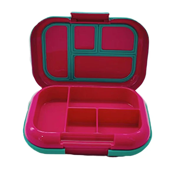 Traditional Maxbell Sealed Lunch Containers Fruits Container 4 Compartments for Home Work Travel Red Contemporary