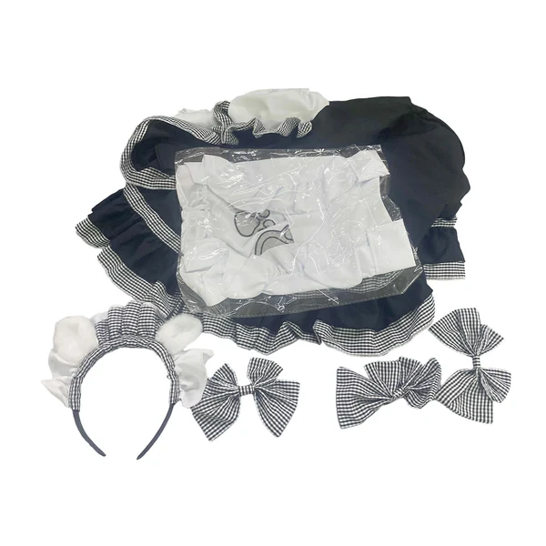 Exclusive Maxbell Maid Costume Apron Cosplay Maid Dresses Waitress for Stage Halloween S Solid