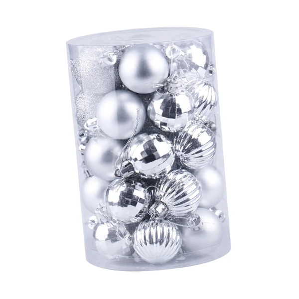 Environmentally Friendly Maxbell 34x Christmas Balls Decorative Hanging Ornaments for Wedding Festive Silver Clean